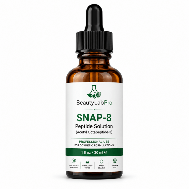 SNAP-8 Peptide Solution (Acetyl Octapeptide-3) 1 oz 30 ml by BeautyLabPro - Cosmetic Peptide Ingredient