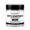 BeautyLabPro Acetyl Hexapeptide-8 peptide powder 1 gram in clear jar with black lid on white background