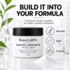 Palmitoyl Tripeptide-38 peptide powder formulation applications infographic by BeautyLabPro