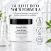 BeautyLabPro Acetyl Octapeptide-3 powder jar beside icons representing serum, gel and cream formulation applications.
