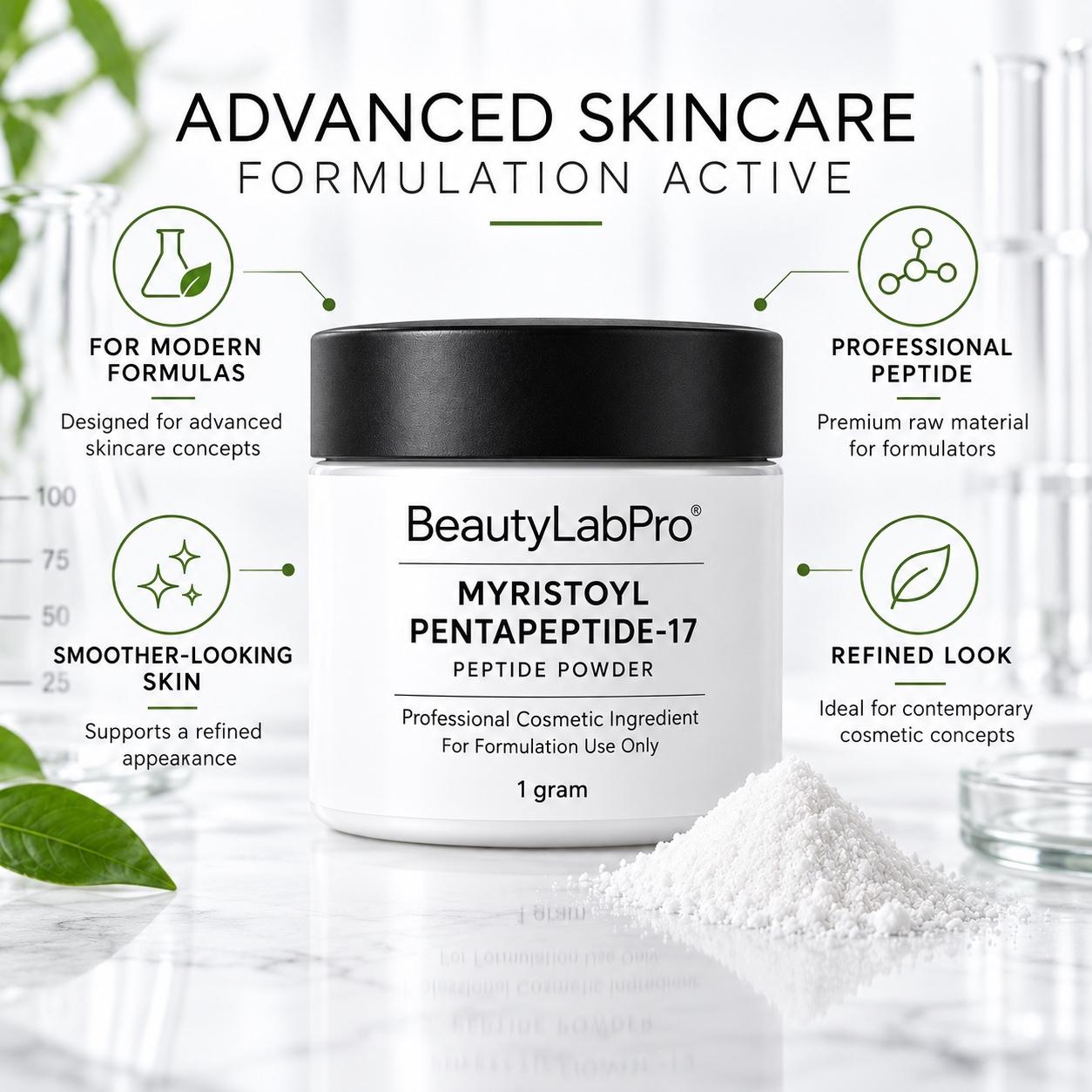 Myristoyl Pentapeptide-17 cosmetic formulation active infographic