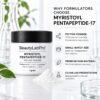 Myristoyl Pentapeptide-17 peptide powder infographic for cosmetic formulators