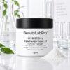 White jar with black lid containing Myristoyl Pentapeptide-17 peptide powder by BeautyLabPro