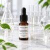 BLP sH-Oligopeptide-1 (EGF) Peptide Solution, amber dropper bottle on marble lab bench with petri dish