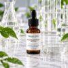 BLP sH-Oligopeptide-1 (EGF) Peptide Solution, 10 mL dropper bottle with glassware and green leaves