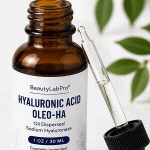 Oleo-HA Oil-Dispersed Hyaluronic Acid, 1 oz amber dropper bottle by BeautyLabPro